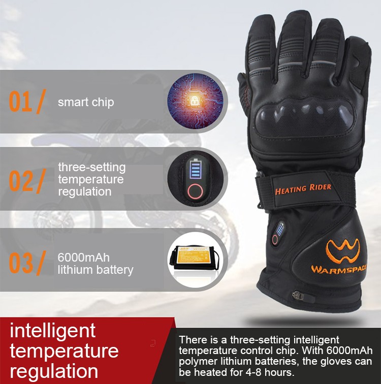 Guantes calefactables de invierno para deportes de invierno, patinaje, snowboard.