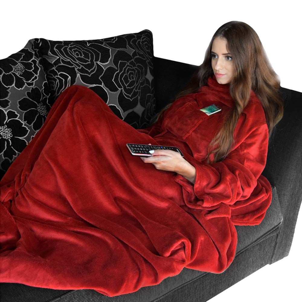 Manta polar Snuggie TV con mangas, extragrande