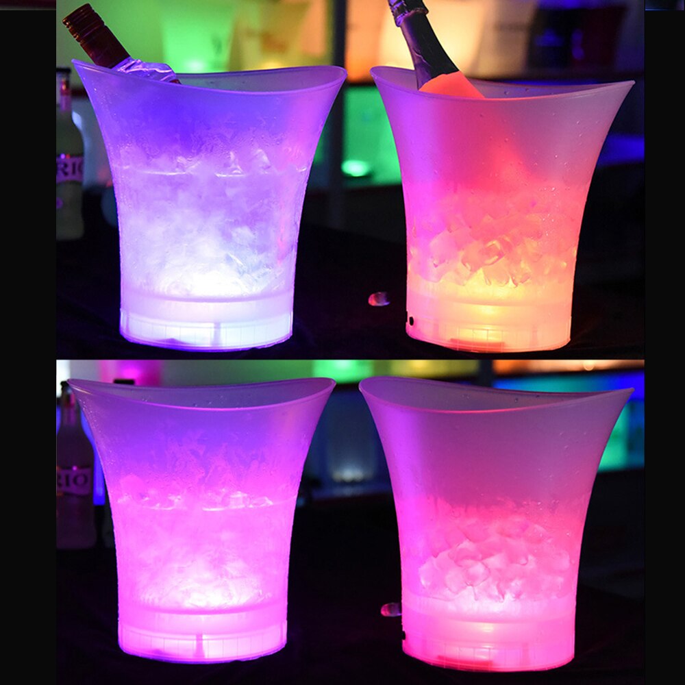 cubo de hielo led para bares de bebidas