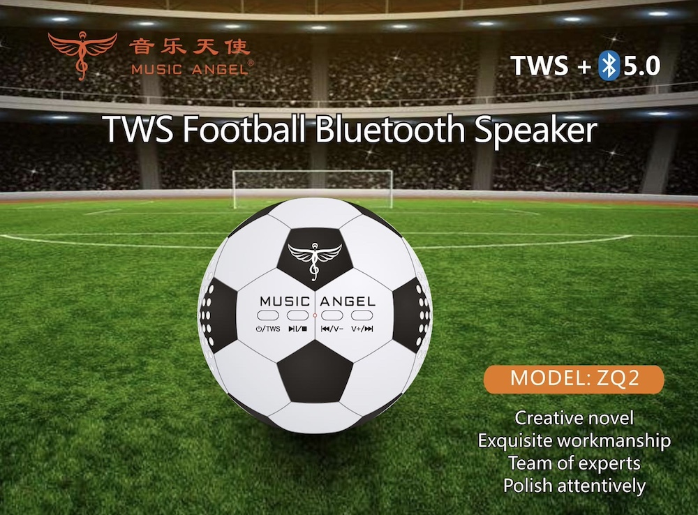 Altavoz de balón de fútbol para teléfono móvil bluetooth.